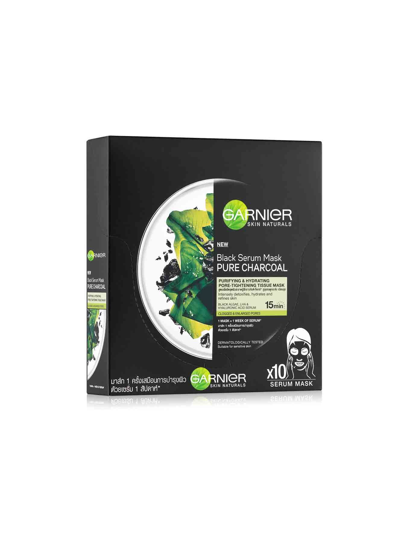 Black Serum Mask Pure Charcoal Black Algae Garnier Serum 